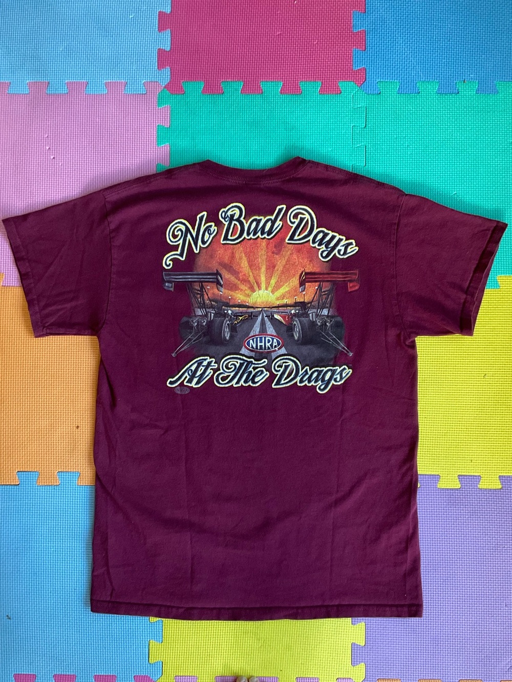 🏎️Gildan NHRA No Bad Days Maroon Men’s Short Sleeve Graphic Tee Medium